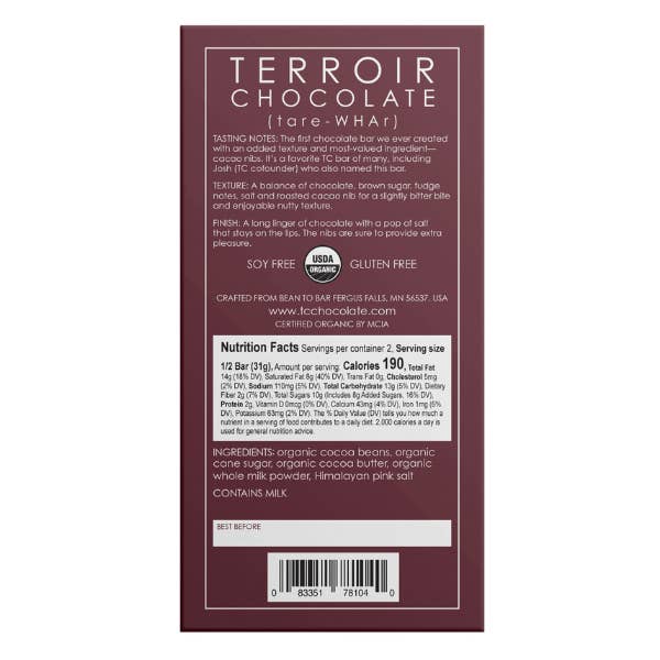 Salty Nibber Chocolate Bar