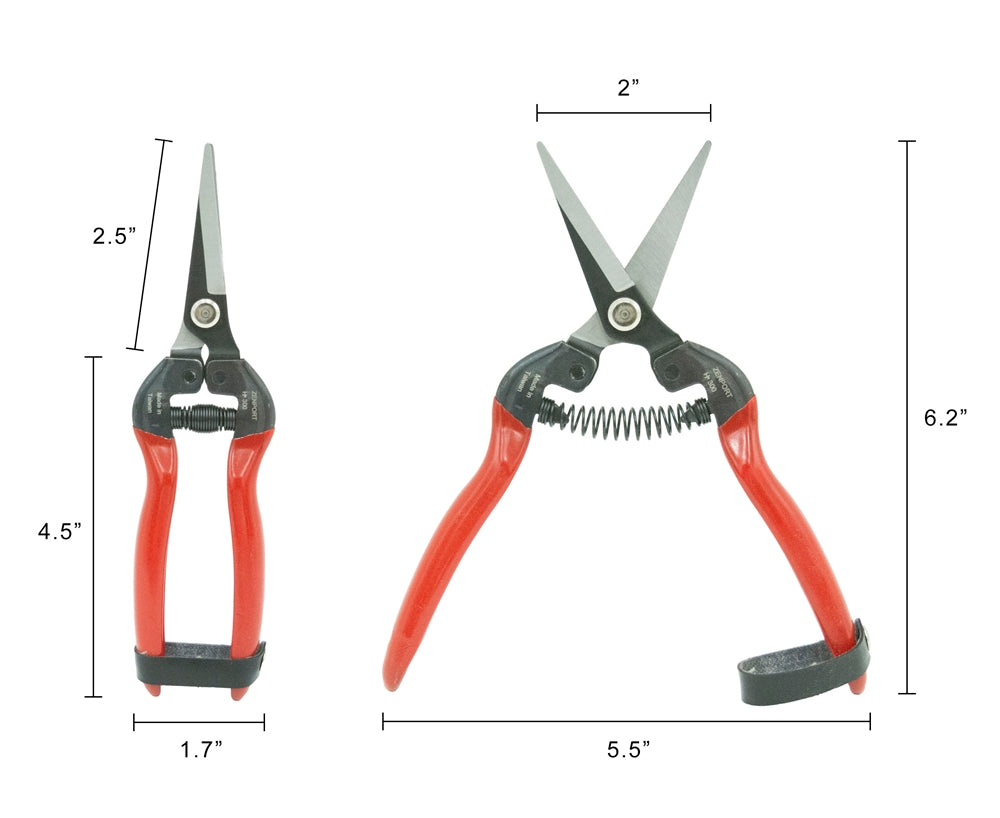 Harvest Shear, Long Straight Stainless Steel Blade