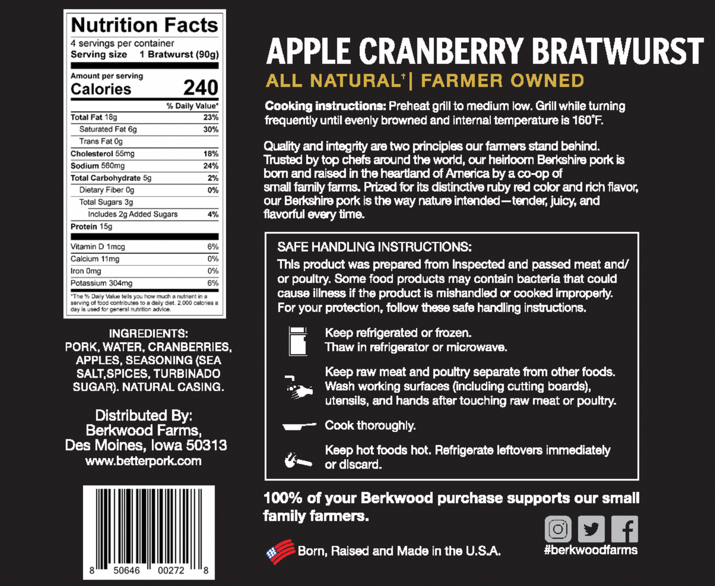 Apple Cranberry Bratwurst